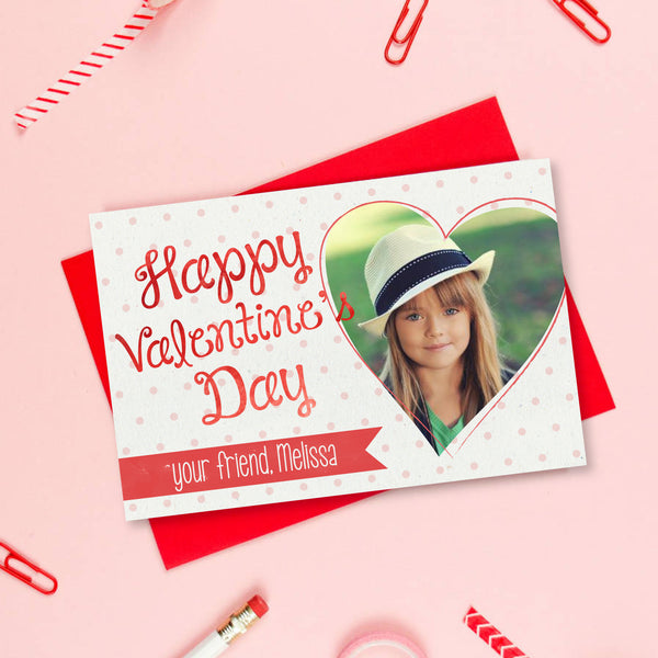 Valentines Day Card, Hearts Picture Personalized Printable