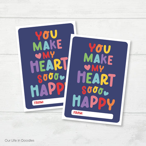 Valentines Day Card, Heart Classmates Printable