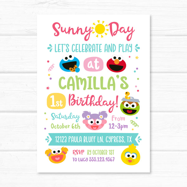 Monsters Invitation, Sesame Street Inspired Birthday Invite