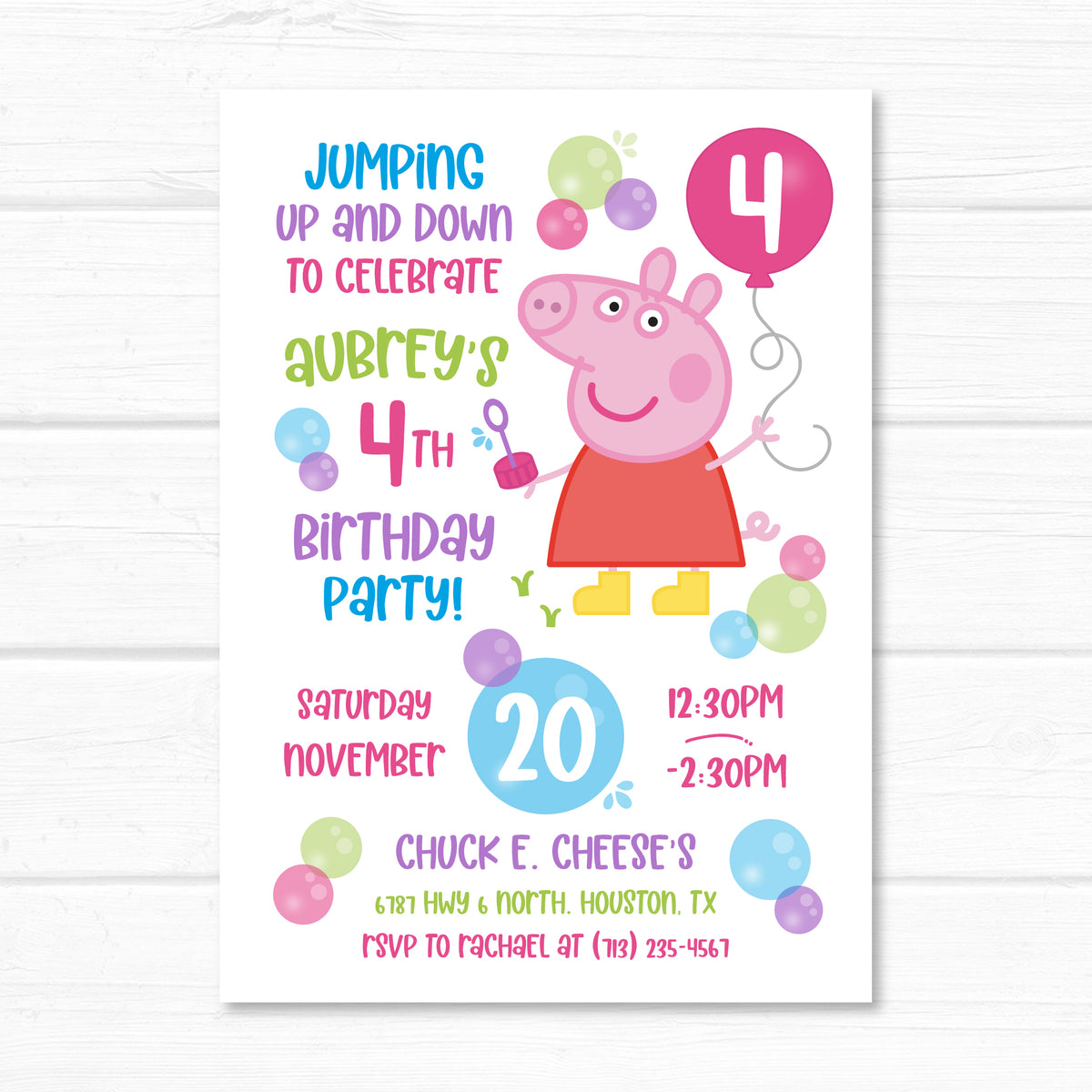 Peppa Pig Invitation, Peppa Pig Insipired Birthday Invite – MagicMakerCLub