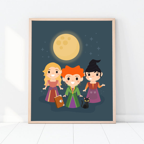 Hocus Pocus Art Print, Witches Halloween Printable Room Decor