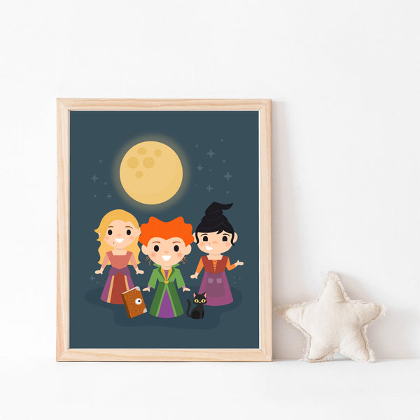 Hocus Pocus Art Print, Witches Halloween Printable Room Decor