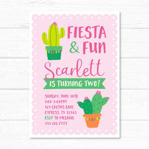Cactus Invitation, Cactus & Tassels Birthday Party Invite