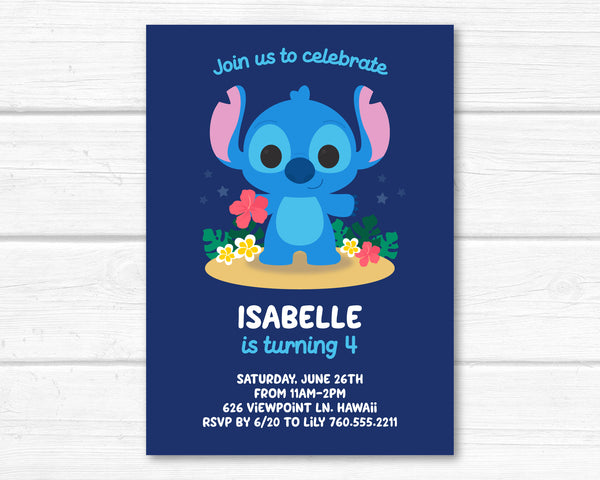 Stitch Invitation, Lilo & Stitch Birthday Party