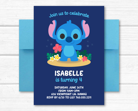 Stitch Invitation, Lilo & Stitch Birthday Party
