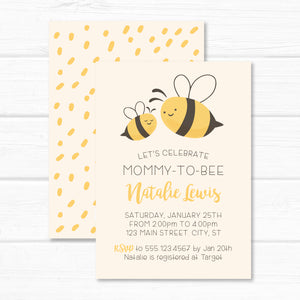 Bee Invitation, Mommy to Bee Baby Shower Invite