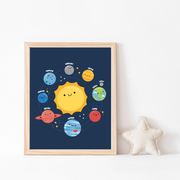 Planets Art Print, Out of Space Galaxy Kids Printable