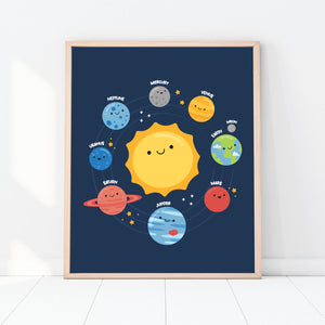 Planets Art Print, Out of Space Galaxy Kids Printable