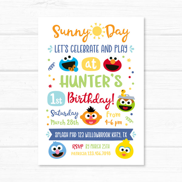 Monsters Invitation, Sesame Street Inspired Birthday Party Invite