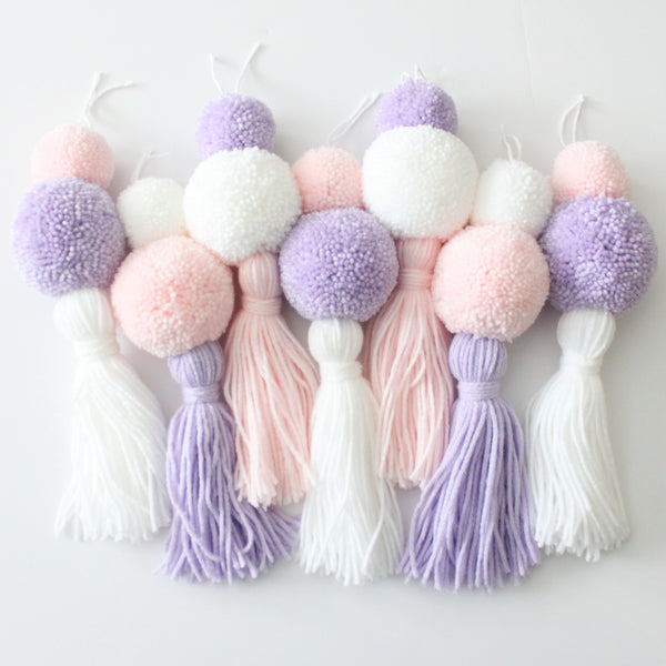 Pom Pom Tassel Garland, Soft Pastel Colors, Party and Room Decor
