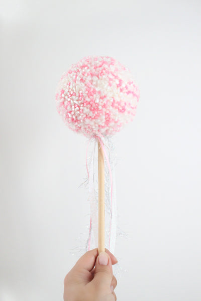 Pom Pom Wand, Pink White Colors, Party Playtime