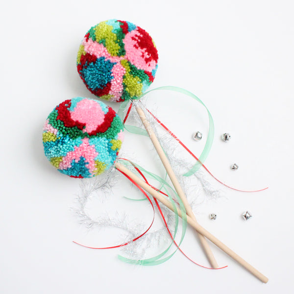 Pom Pom Wand, Christmas Multi Colors, Party Playtime