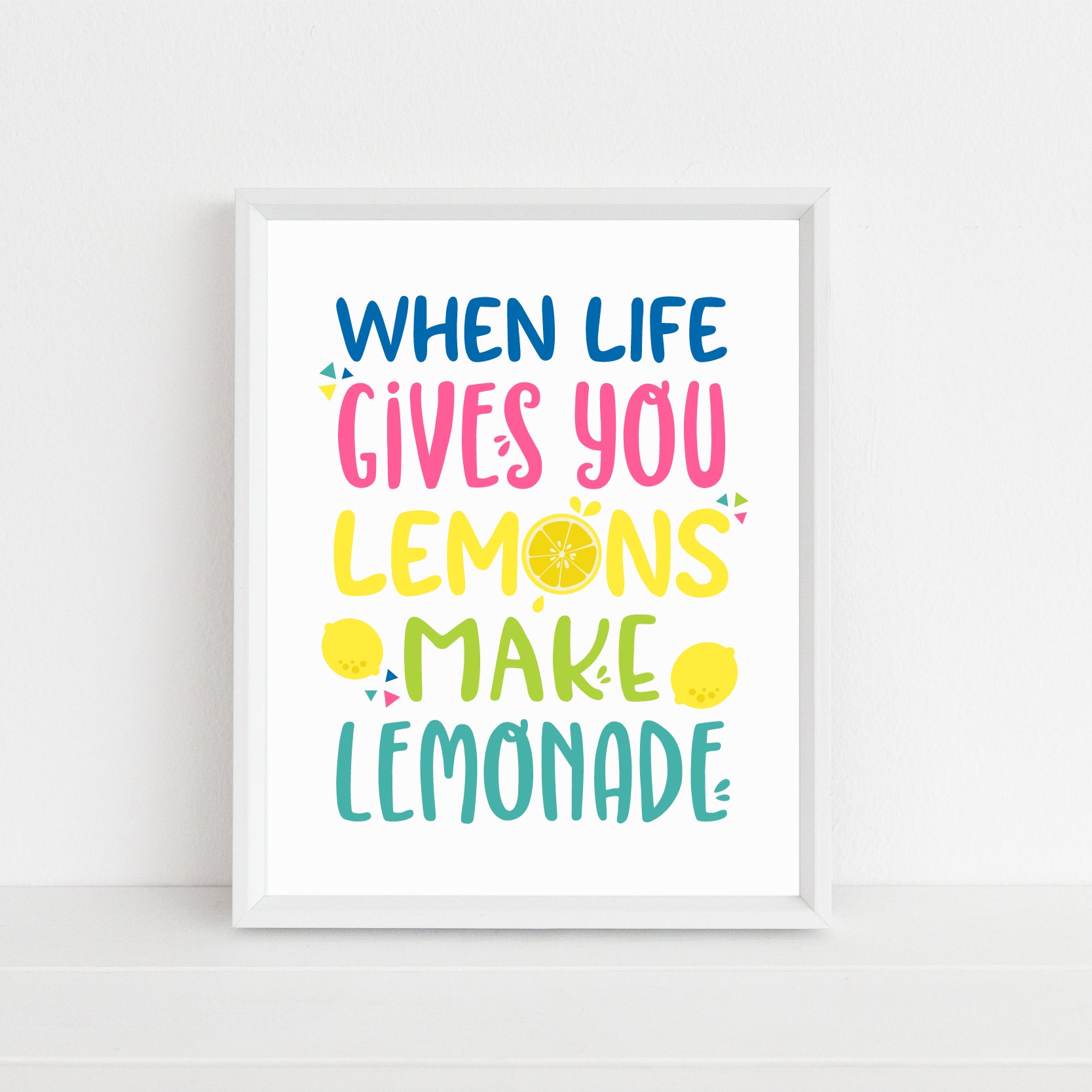 Lemonade Stand Art Print, When Life Gives You Lemons Make Lemonade Quote, Printable Kids Room Decor