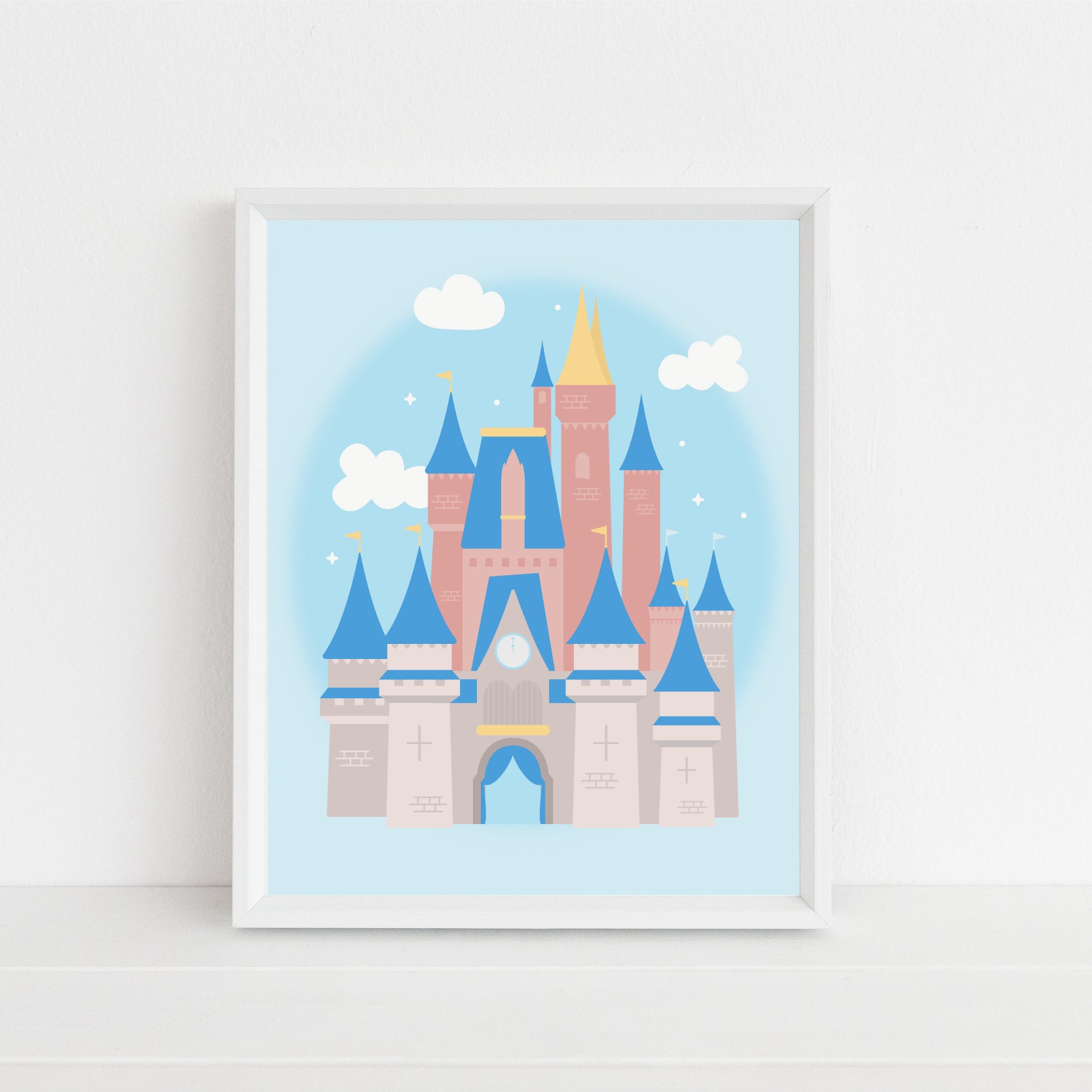 Magic Castle Art Print, Fairytale Princess Disneyland Castle Printable Room Decor