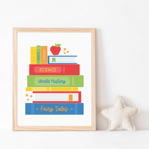 Back to School, Learning Books, Classroom Art Prints