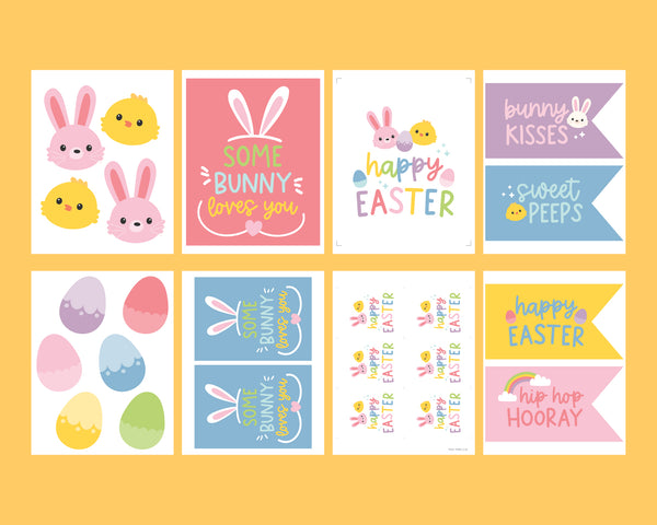 Happy Easter Printable Package, Egg Hunt Party & Room Decor