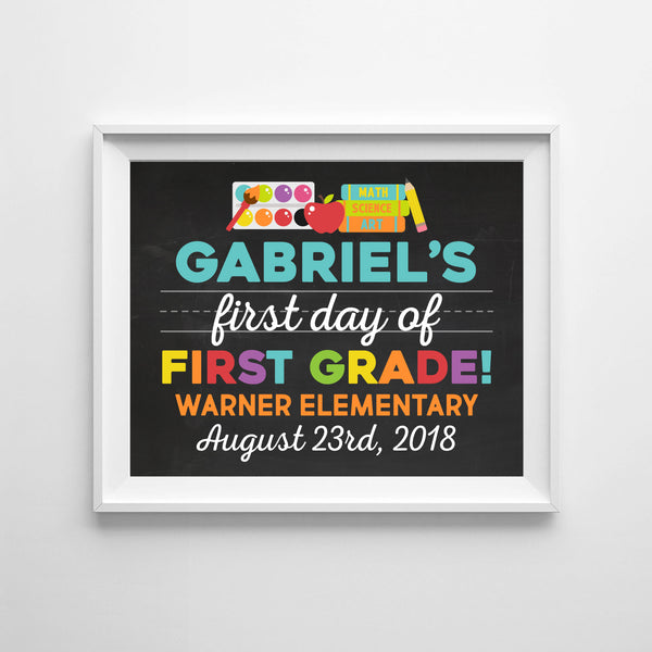 First Day of School Sign, Milestone Printable, Any Grade