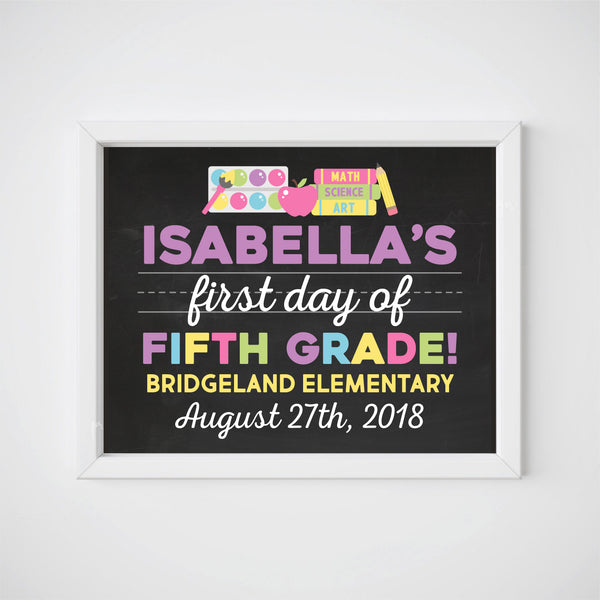 First Day of School Sign, Milestone Printable, Any Grade