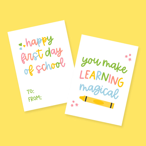 Happy First Day of School, Printable Gift Tags
