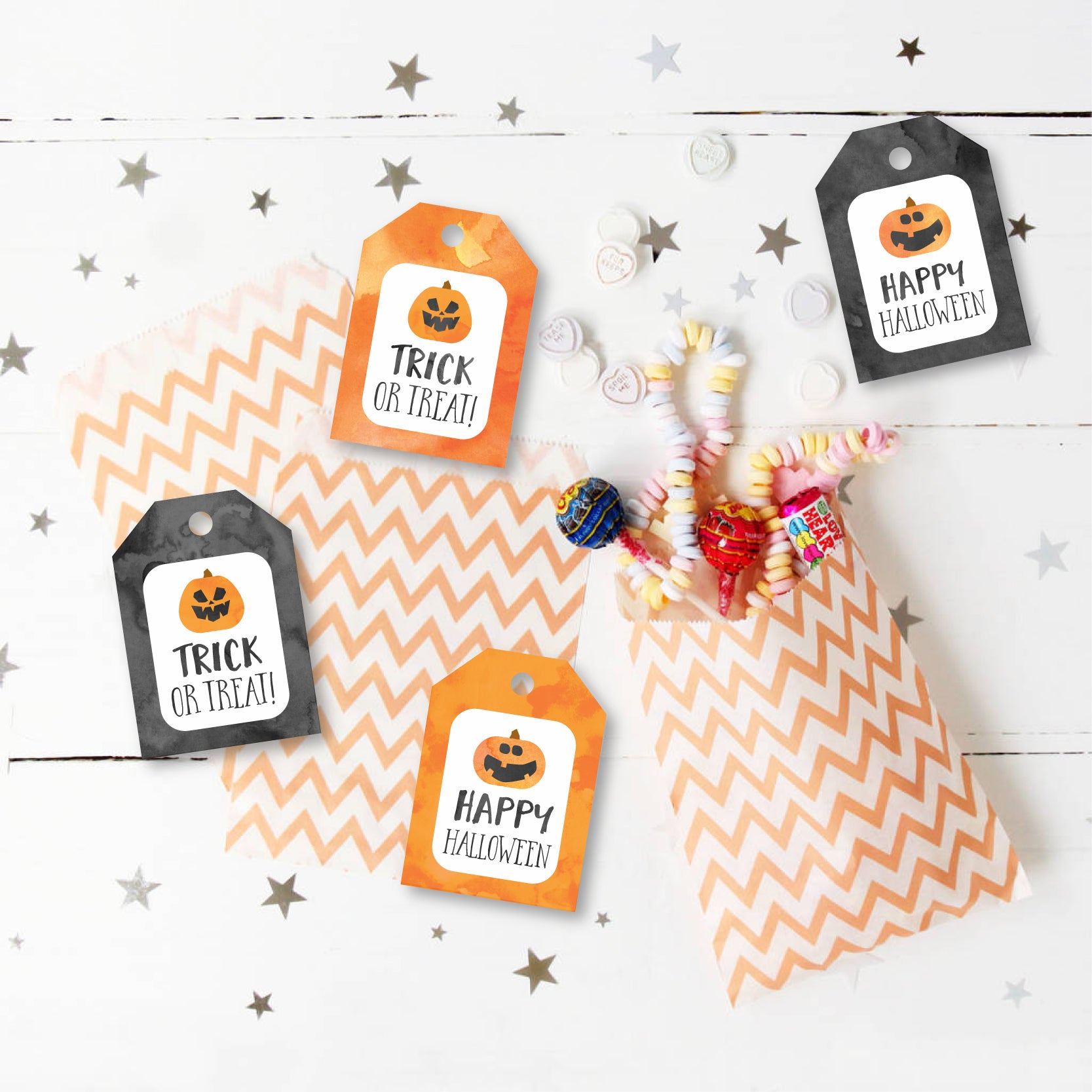 Halloween Tags, Trick or Treat Goody Bags, Printables