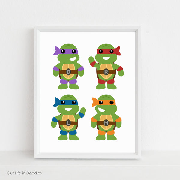TMNT Art Print, Ninja Turtles Print, Printable Kids Party & Room Decor