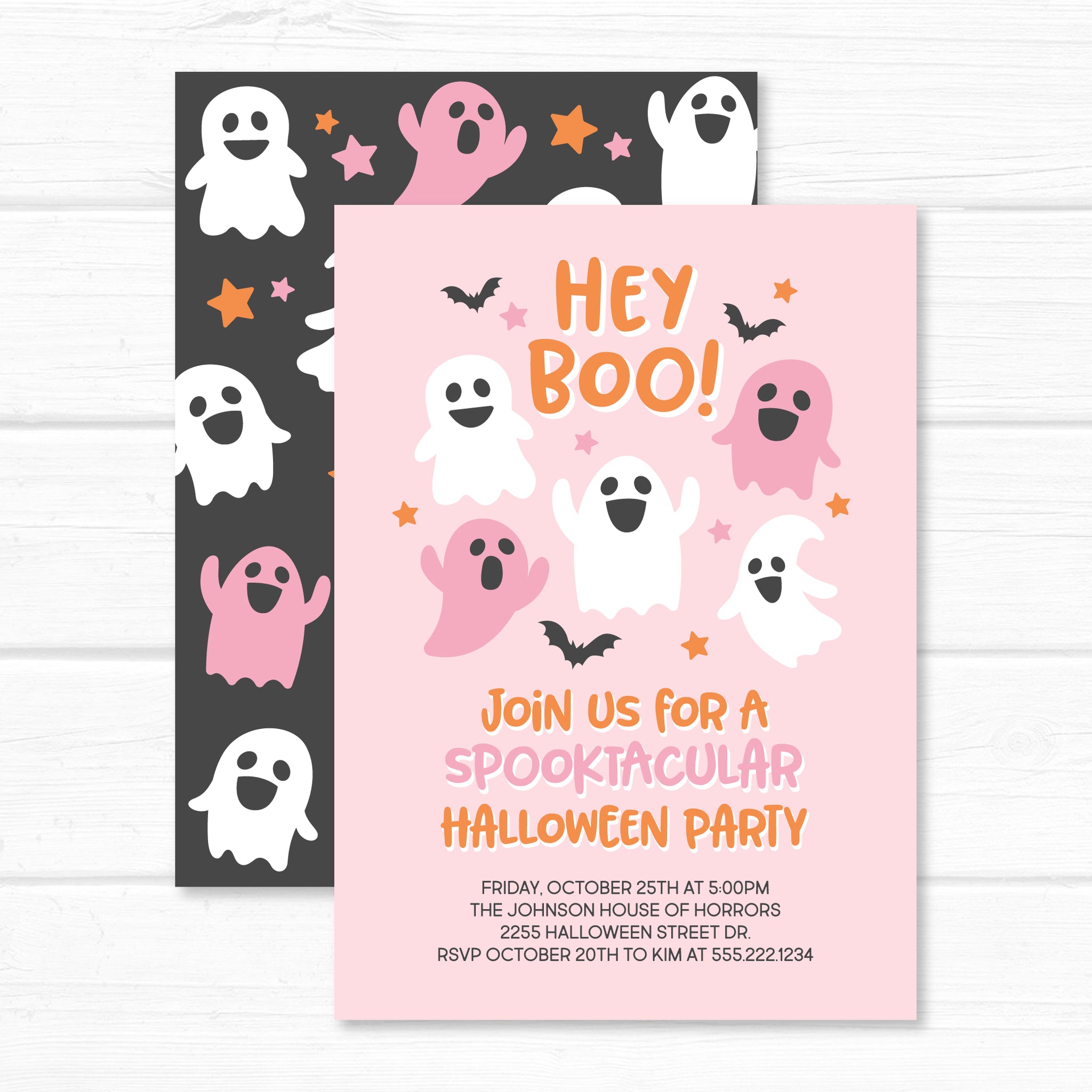 Halloween Party Invitation, Ghosts Hey BOO Spooktacular Invite