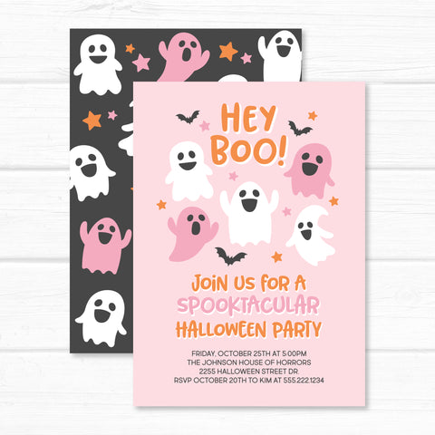 Halloween Party Invitation, Ghosts Hey BOO Spooktacular Invite