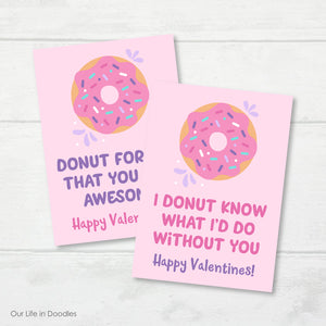 Valentines Day Card, Donuts Printable