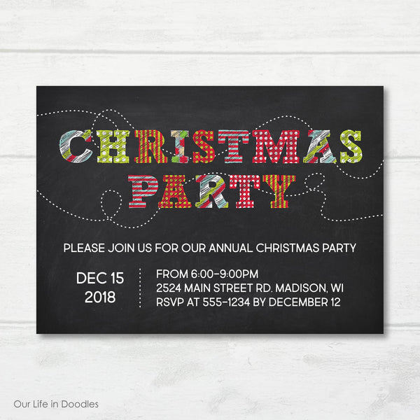 Christmas Party Invitation, Holiday Party Invite