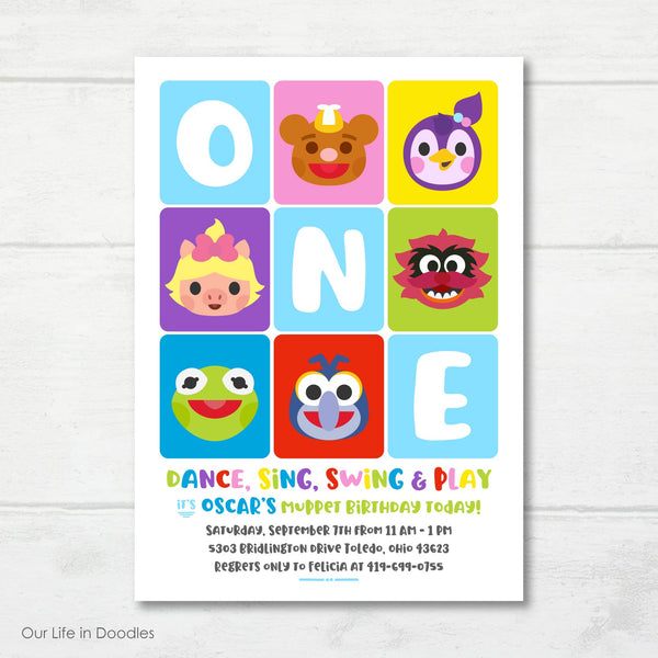 Muppet Babies Birthday Invitation