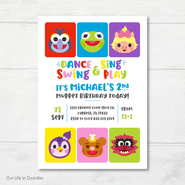 Muppet Babies Invitation, Muppet Babies Inspired Birthday Party Invite