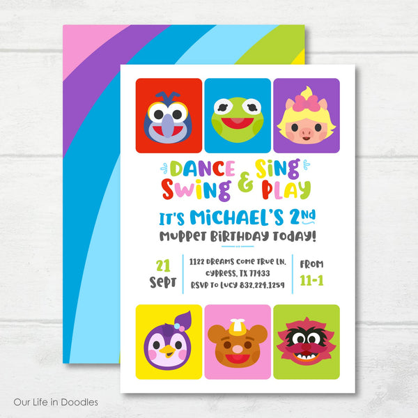 Muppet Babies Invitation, Muppet Babies Inspired Birthday Party Invite