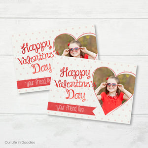 Valentines Day Card, Hearts Picture Personalized Printable
