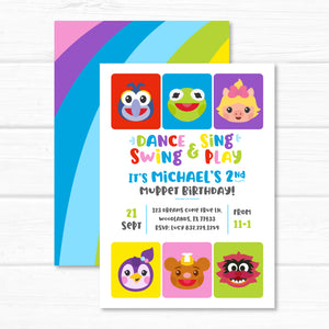 Muppets Invitation, Inspired Muppet Babies, Birthday Invite