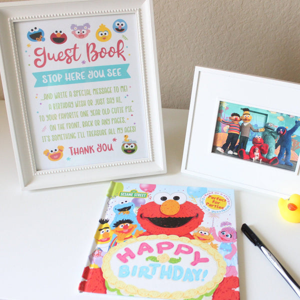 Sesame Street Guest Sign Book, First and Second Birthday Poster, Printable Kids Party Decor